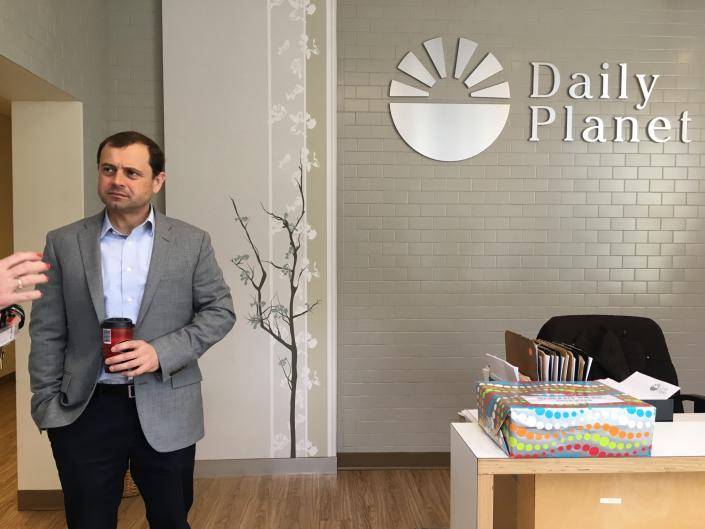 Perriello tours the Daily Planet community health center in Richmond, Va., on March 24. 