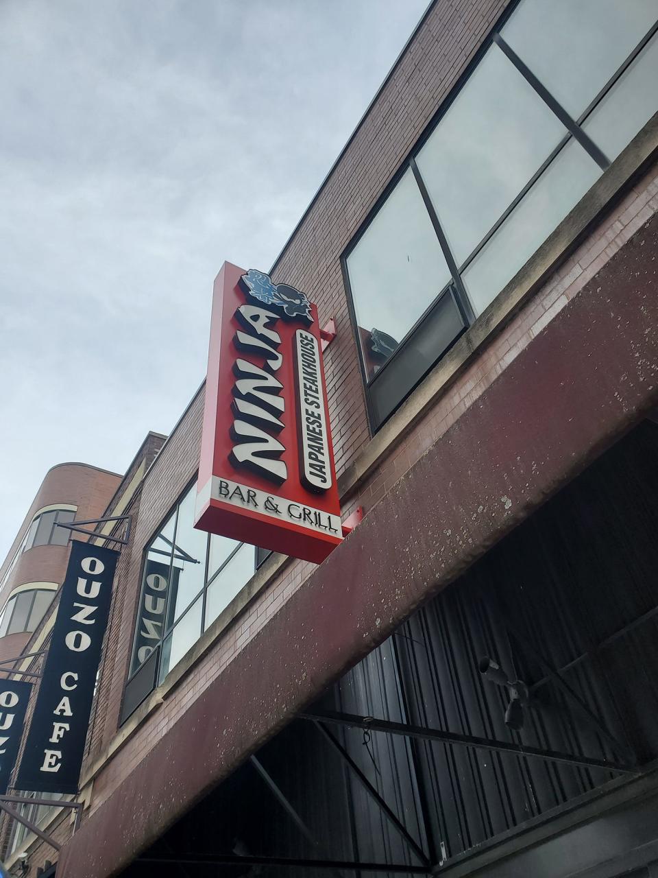 Ninja Japanese Steakhouse's sign is up downtown.