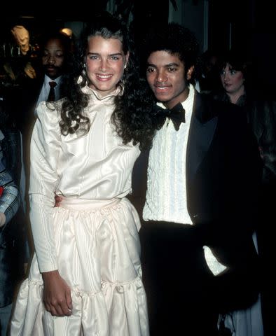 <p>Ron Galella Collection via Getty</p> A young Brooke Shields and Michael Jackson