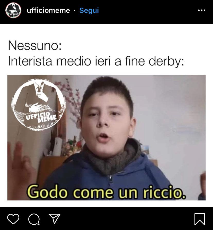 L'Inter ribalta il derby nel secondo tempo e non solo vince 4-2 al triplice fischio, ma spopola anche sui social. Ecco i migliori meme e gli sfottò su Instagram, Facebook e Twitter.