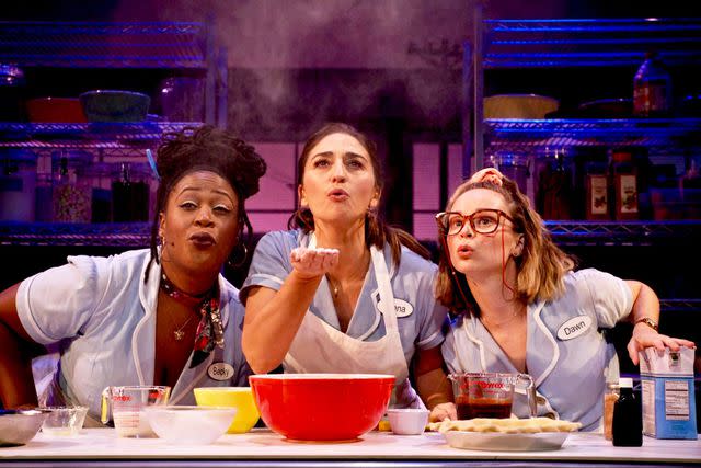 <p>Courtesy Bleecker Street</p> Charity Angel Dawson, Sara Bareilles, and Caitlin Houlahan in 'Waitress: The Musical'