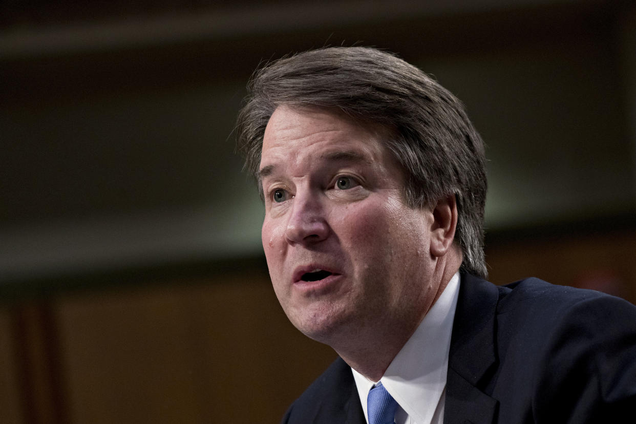 Brett Kavanaugh has a clear record of lying under oath before the U.S. Senate. (Bloomberg via Getty Images)