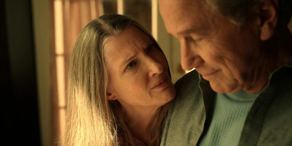 Virgin River. (L to R) Annette O’Toole as Hope, Tim Matheson as Doc Mullins in episode 504 of Virgin River. Cr. Courtesy of Netflix © 2023