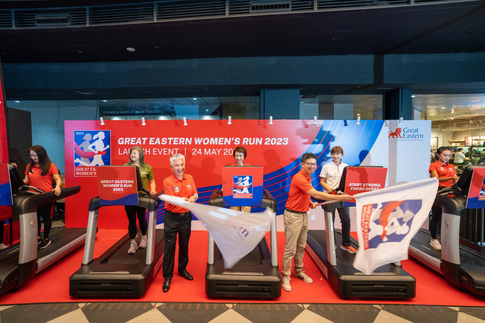 Launch of the 2023 Great Eastern Women's Run at Raffles Place. (PHOTO: GEWR)