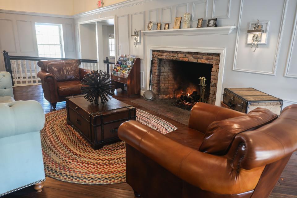 Cozy chairs and a warm fire in the main lobby serve as the heart of the Aurora Inn.