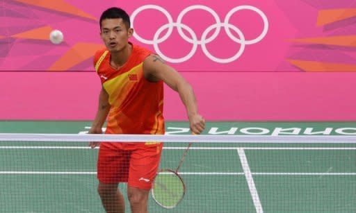 China's Lin Dan during a badminton training session at the Wembley Arena in London on July 26. "We are long-time competitors, but our biggest enemy is not each other, but injury," Lin said of his long-term adversary Lee Chong Wei