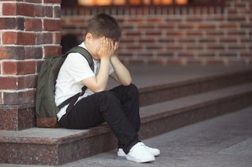 <span class="attribution"><a class="link " href="https://www.shutterstock.com/image-photo/upset-boy-sitting-school-crying-after-2017904555" rel="nofollow noopener" target="_blank" data-ylk="slk:Evgeniya Grande/Shutterstock;elm:context_link;itc:0;sec:content-canvas">Evgeniya Grande/Shutterstock</a></span>