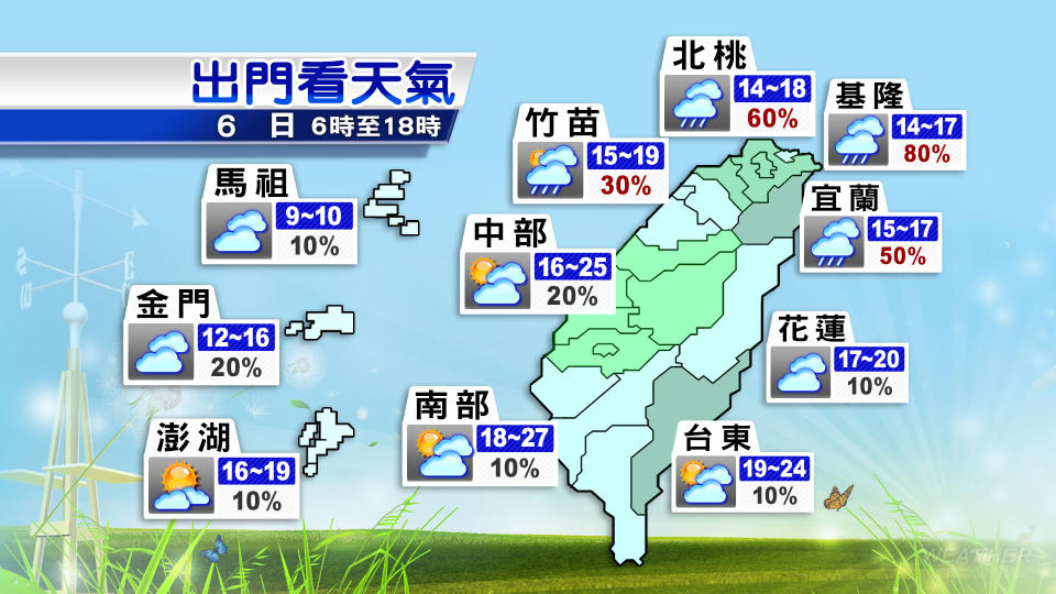 今日全台天氣一次看。（圖／TVBS）