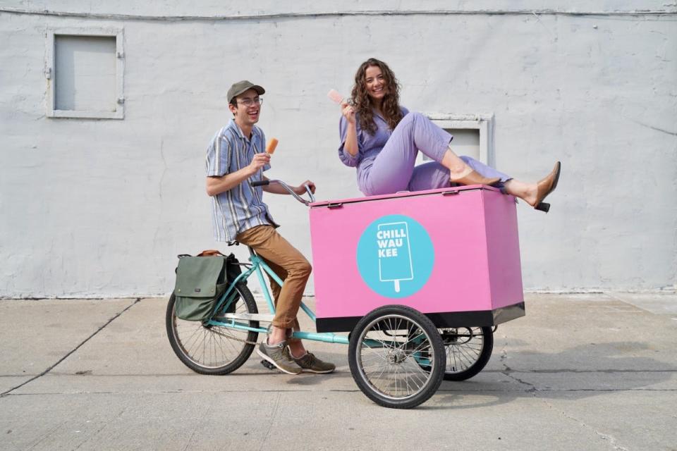 Sam and Alyssa Wisneski are the new owners of Chillwaukee Pops, a tricycle popsicle business.