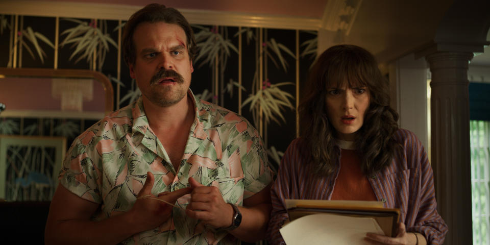 David Harbour and Winona Ryder in <em>Stranger Things</em> (Netflix)