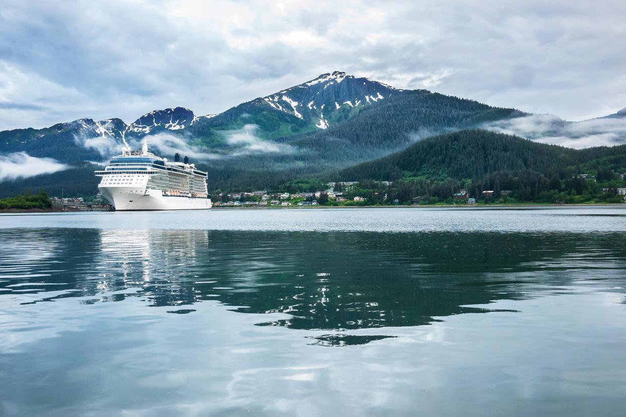 cruise ship at a port in Juneau, Alaska