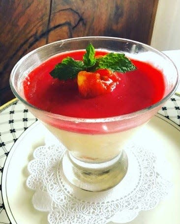 Dennis Foy's tomato panna cotta at D'floret in Lambertville.  Credit D'floret