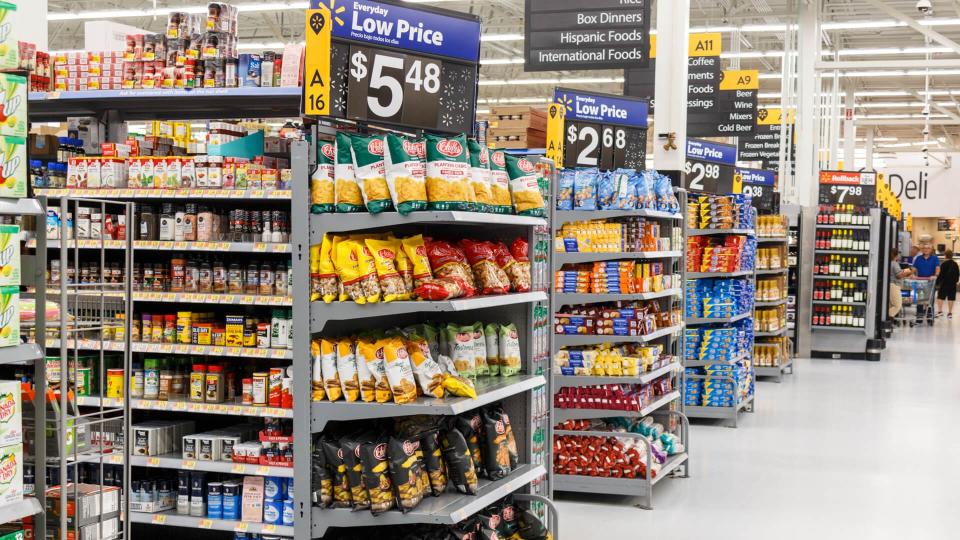 Miami/USA - April, 25 2019: Rows with products in Walmart.