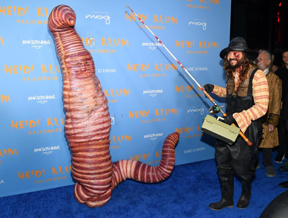 Heidi Klum at her Halloween party dressed as a worm