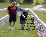 John Kemper and his mother visit the Ohio Western Reserve National Cemetery on Memorial Day in Seville