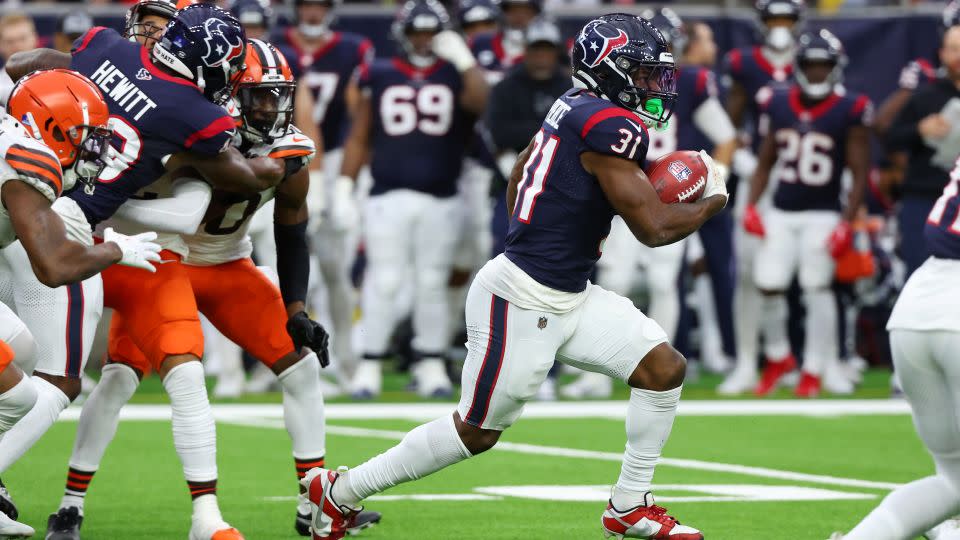 Kick return touchdowns - such as this one by Dameon Pierce of the Houston Texans - might be a more common sight next season. - Richard Rodriguez/Getty Images