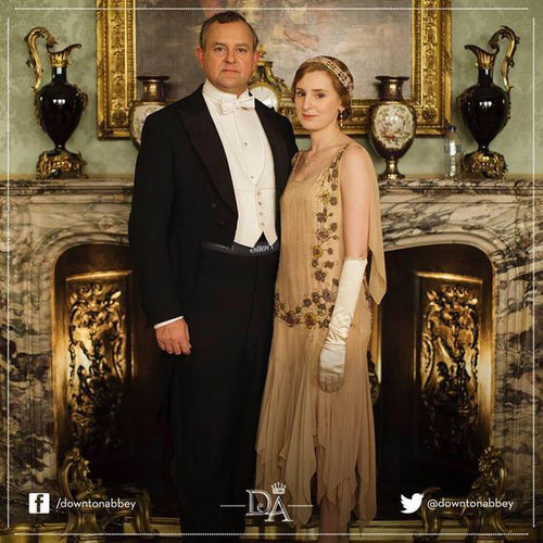 Downton Abbey promotional photo with underwear band showing