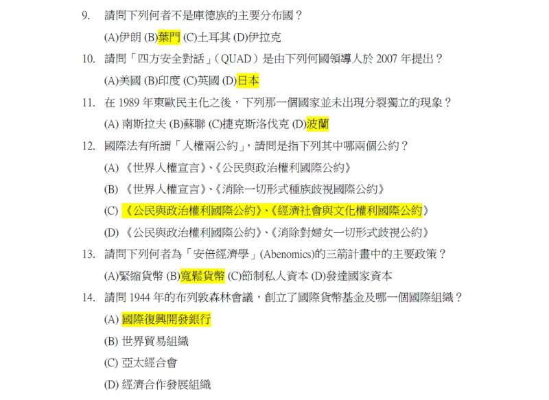 全國高中職國際知識競賽決賽題目難度頗高，卻仍難不倒參賽的青年學生。（民進黨中央提供）