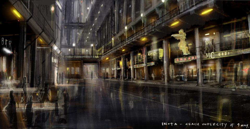 Concept art of Reach Undercity in <em>Halo</em>