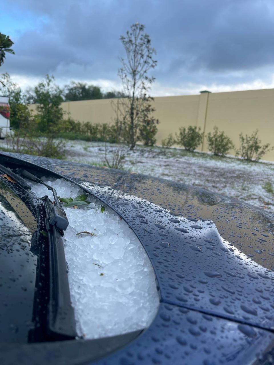 Hail in Groveland.