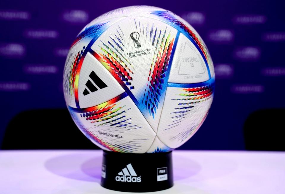 The Al Rihla ball for the World Cup finals is fitted with connected technology (Nick Potts/PA) (PA Wire)