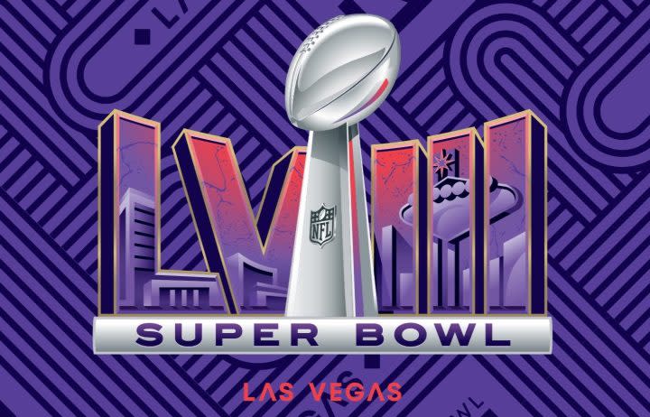 Super Bowl LVIII logo from official game program.