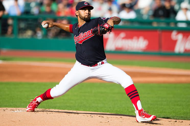 Danny Salazar has been on a role and gets the Braves in Wednesday's DFS slate (Photo by Jason Miller/Getty Images)