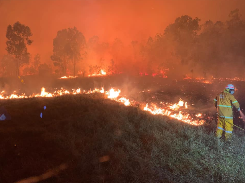 Firefighters in rural Queensland tackle fires over the weekend. Source: Kunwarara Rural Fire Brigade