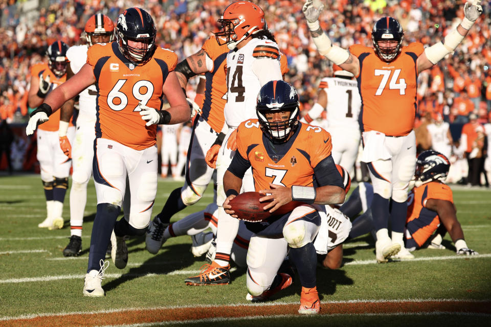 Russell Wilson and the Broncos might be on their way to the playoffs, taking another key step in beating the Browns on Sunday. (Photo by Jamie Schwaberow/Getty Images)