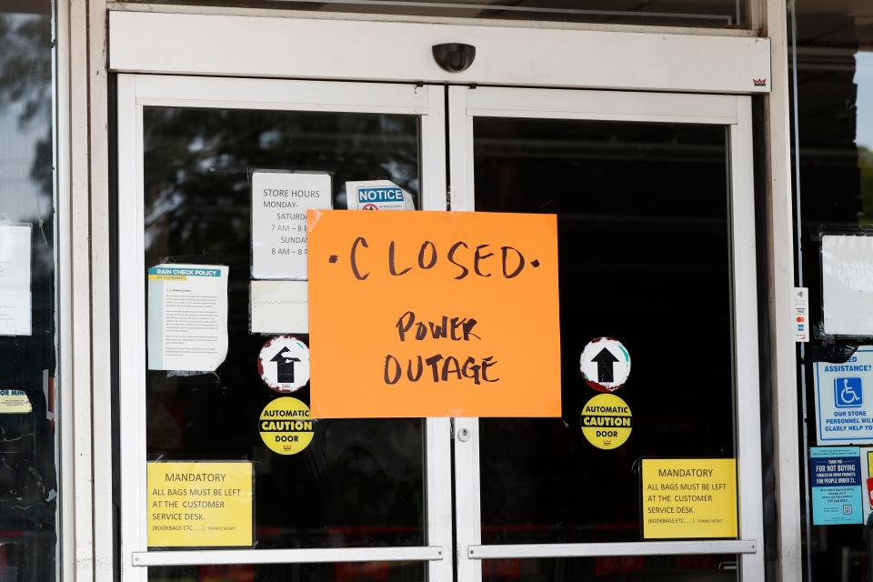 The Bells Food Store on Hawthorne Avenue sufferd a power outage after a severe storm in Athens, Ga., on Friday, July 21, 2023. Multiple residents and businesses were without power.