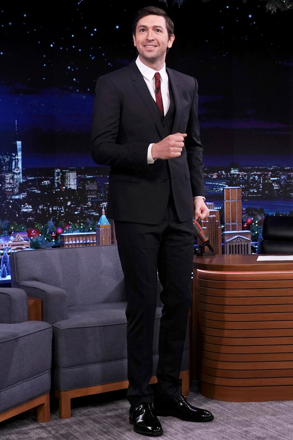 <p>Nicholas Braun stops by <i>The Tonight Show Starring Jimmy Fallon </i>to talk <i>Succession</i> on Nov. 30 in N.Y.C. </p>