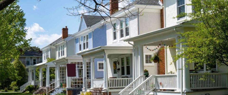 Older established residential neighborhood of homes.