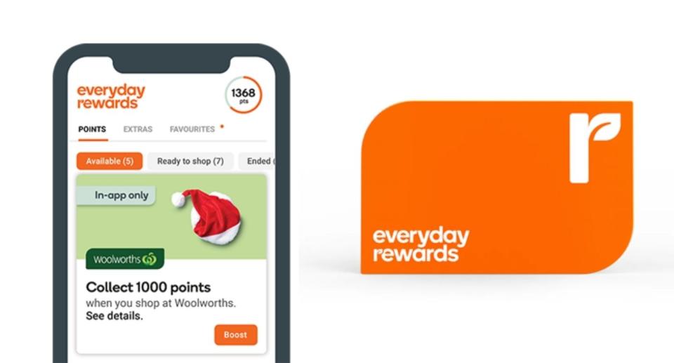 Woolworths Everyday Rewards app with Bank for Christmas rewards choice