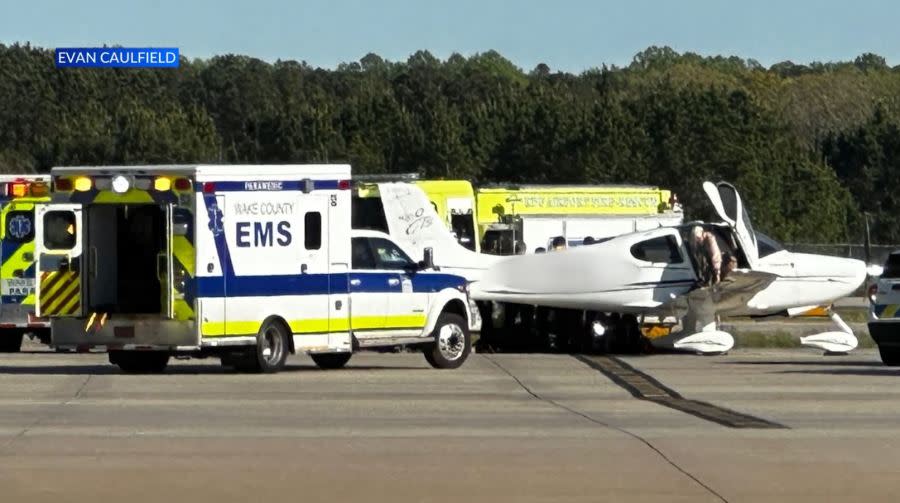 EMS responds after pilot has medical emergency (Credit: Evan Caulfield)