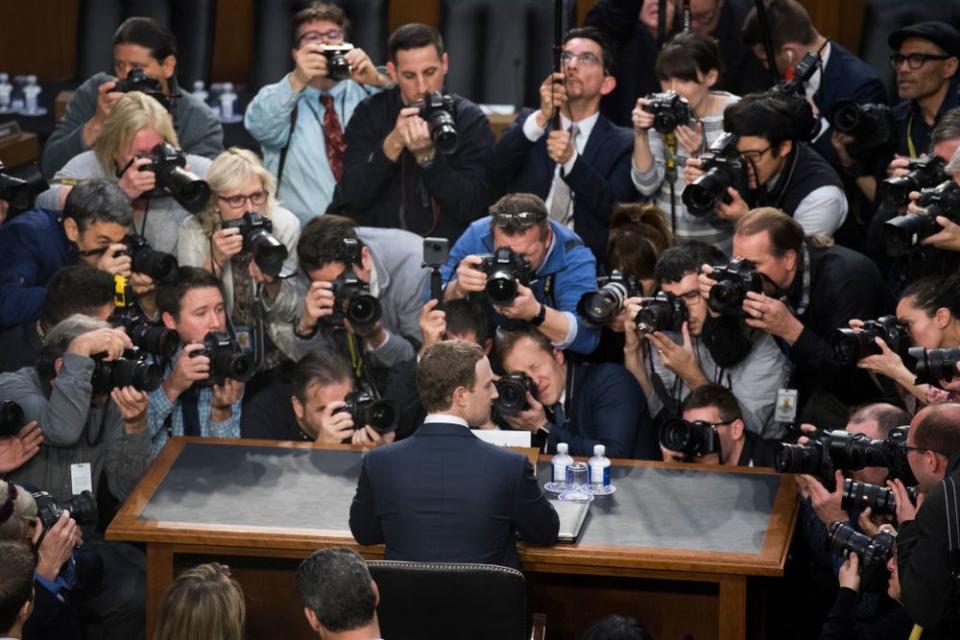 Zuckerberg's call for regulation comes after hard questions about Facebook's user data protection.(Photo By Tom Williams/CQ Roll Call)