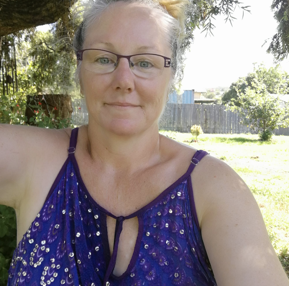 Pictured is Susan O'Brien wearing a purple top in a selfie image.