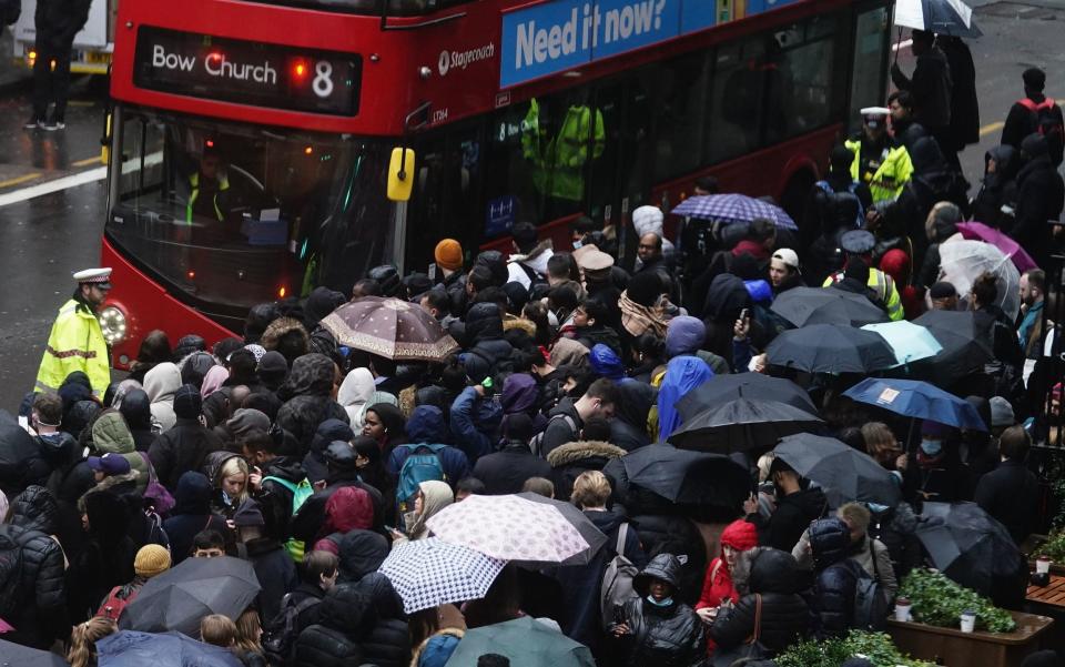 Travel chaos in London in March following a strike by the RMT - PA