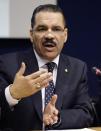 Interpol chief Ronald Kenneth Noble speaks during a press conference in Lyon, on March 11, 2014