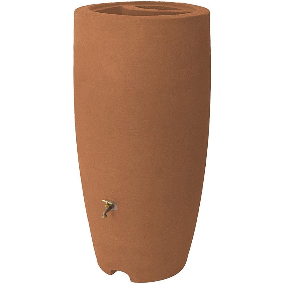 8) Algreen Terra Cotta Athena Rain Barrel