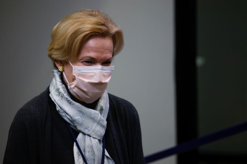 Dr. Deborah Birx walks to take her seat ahead of U.S. President Donald Trump's remarks during an Operation Warp Speed Vaccine Summit at the White House in Washington