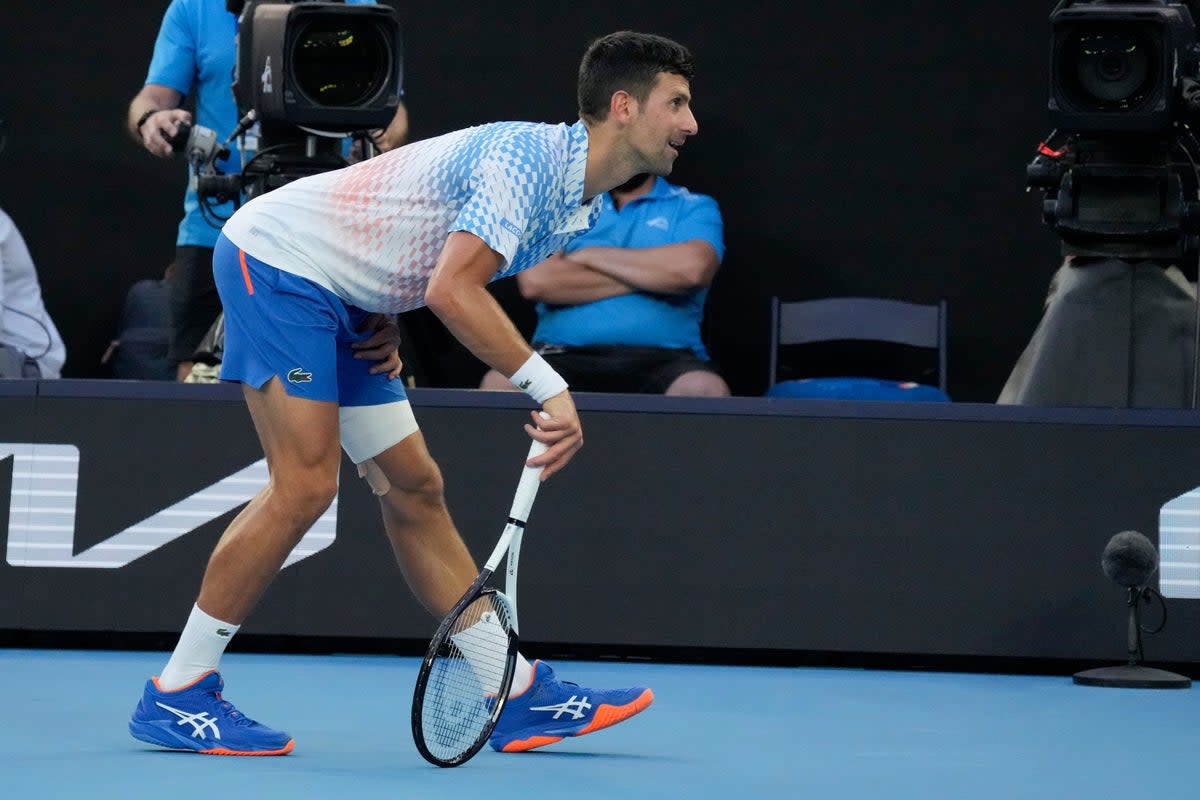 Novak Djokovic has hit back at critics accusing him of ‘faking’ his hamstring injury and said it adds to his motivation to win the Australian Open title (Aaron Favila/AP) (AP)