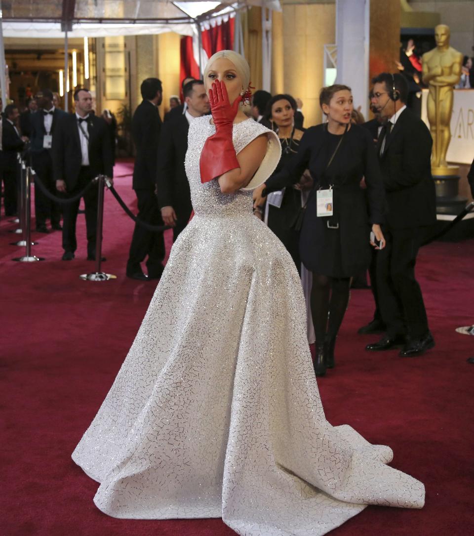 Singer Lady Gaga arrives at the 87th Academy Awards in Hollywood