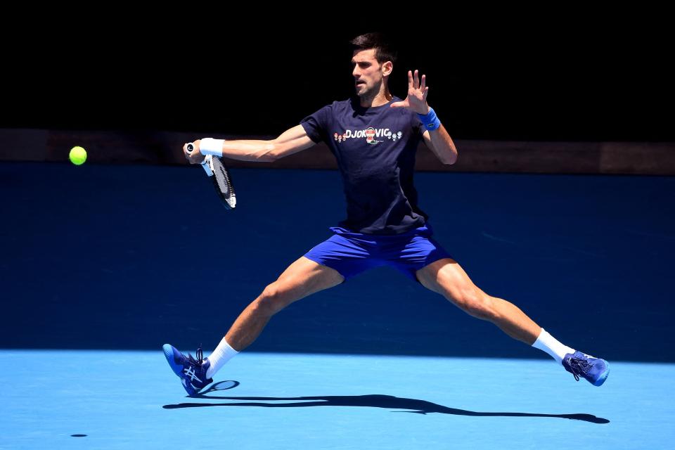 Novak Djokovic in action training in Melbourne (Getty Images)