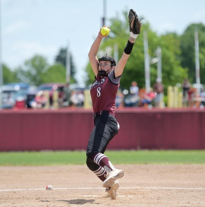 Beaver's Payton List throws during the WPIAL Class 4A  championship against Elizabeth Forward, Friday, June 3 at California University.