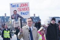 Host Stephen Colbert takes <i>The Late Show</i> to the streets of London on Tuesday’s episode.