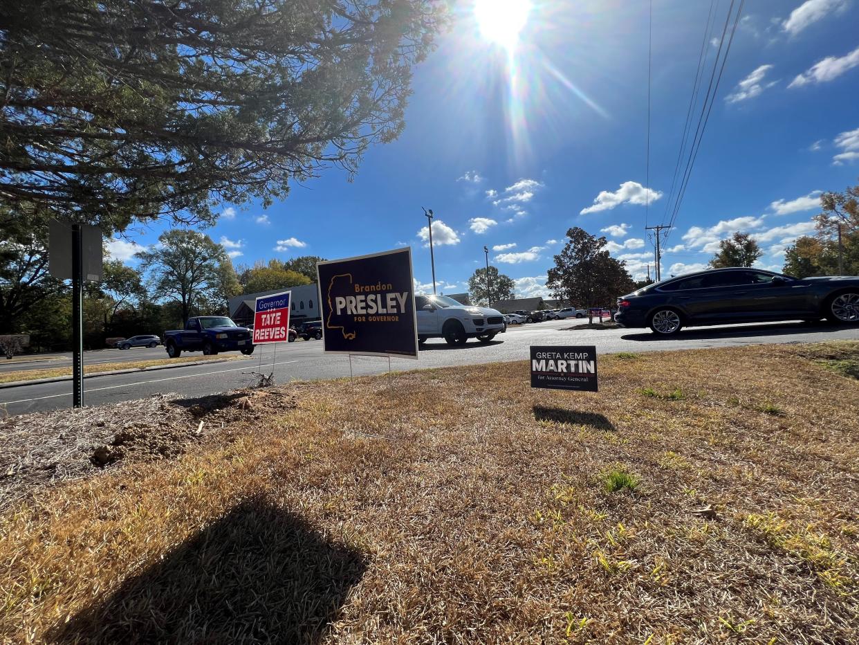 The parking lot was busy Tuesday morning at Madison's Pilgrim Rest M.B. Baptist Church polling place.