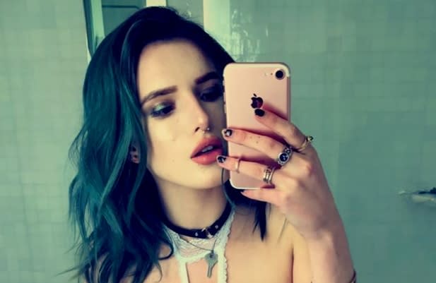 Bella Thorne showed off her nipple piercing in the most low-key snap ever