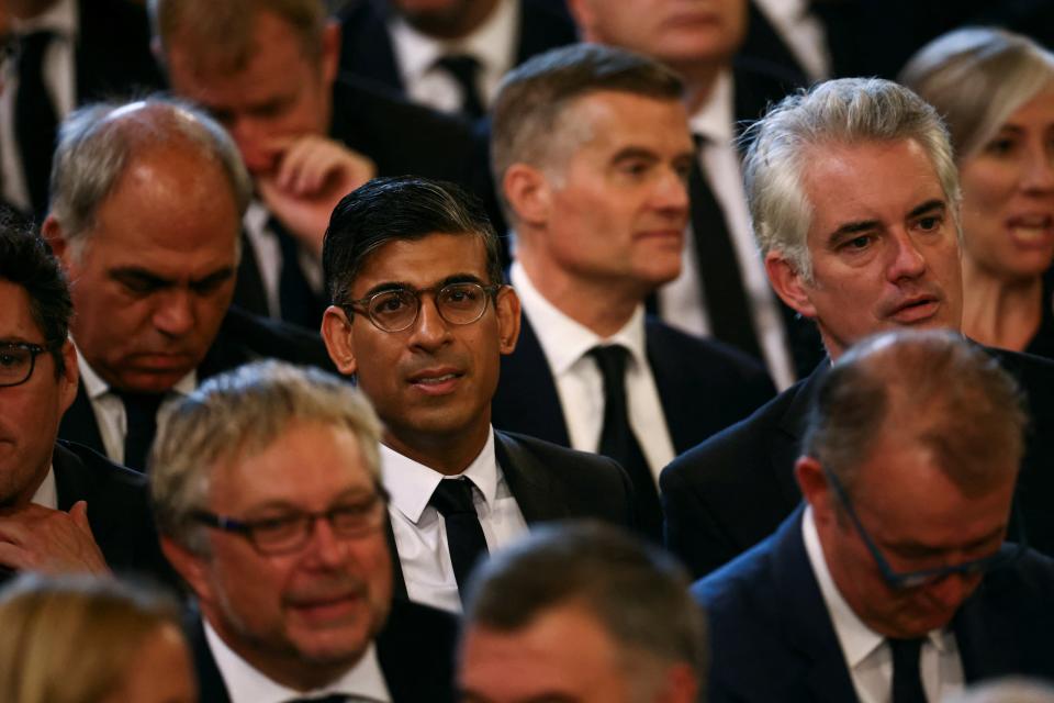 Rishi Sunak sits at Westminster Hall (REUTERS)