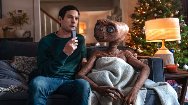 E.T. and Elliott have a movie night. Photo: Xfinity.