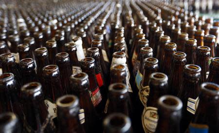 The bottling plant of the Bavarian Weihenstephan brewery in Freising is pictured on April 3, 2014. REUTERS/Michael Dalder